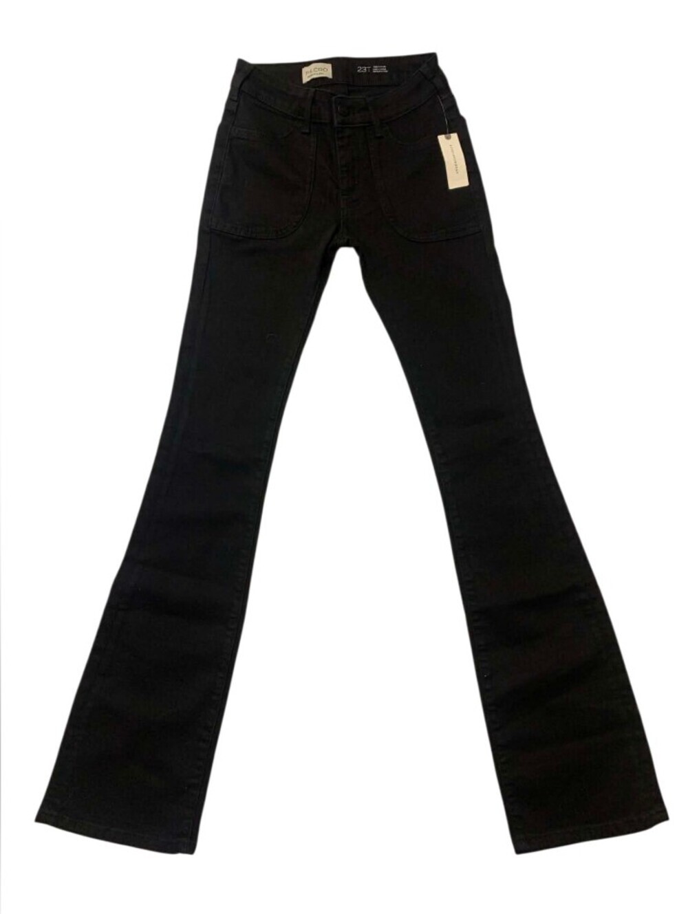 Anthropologie Pilcro NWT “The Icon” Low Rise Flare Black  Jeans, Size 23 Tall.